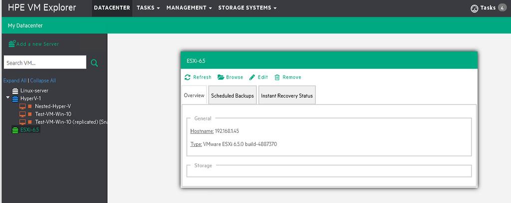 VM Explorer supporta gli hypervisor VMware ESXi fino all attuale 6.