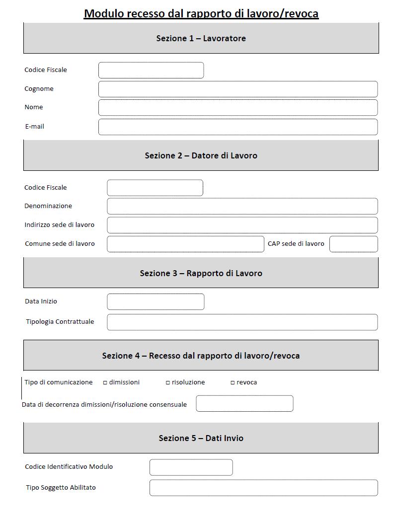 Modulo per le dimissioni: AIRU Associazione