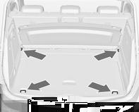 Oggetti e bagagli 79 Nei modelli dotati di kit di riparazione dei pneumatici, il vano per la ruota di scorta può essere utilizzato come vano di stivaggio supplementare.