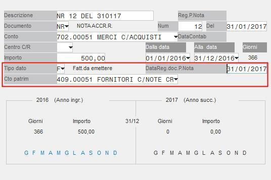 CONTABILIZZAZIONI DI FINE ANNO Al 31/12 di ogni anno occorre contabilizzare i dati presenti nell archivio della funzione Contabilità Ratei/risconti/competenze.