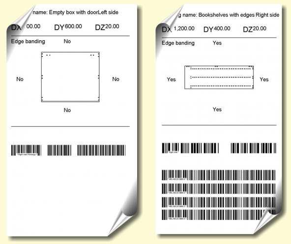 E possibile stampare etichette personalizzate, una per ciascun componente del mobile: una etichetta contenente solo una singola