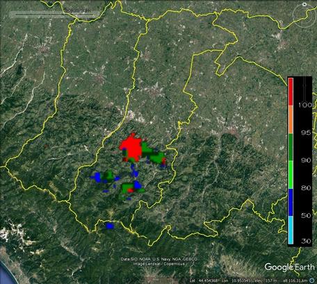 Analisi del vento Durante la giornata del 25/6 le stazioni anemometriche della regione Emilia Romagna hanno registrato valori da