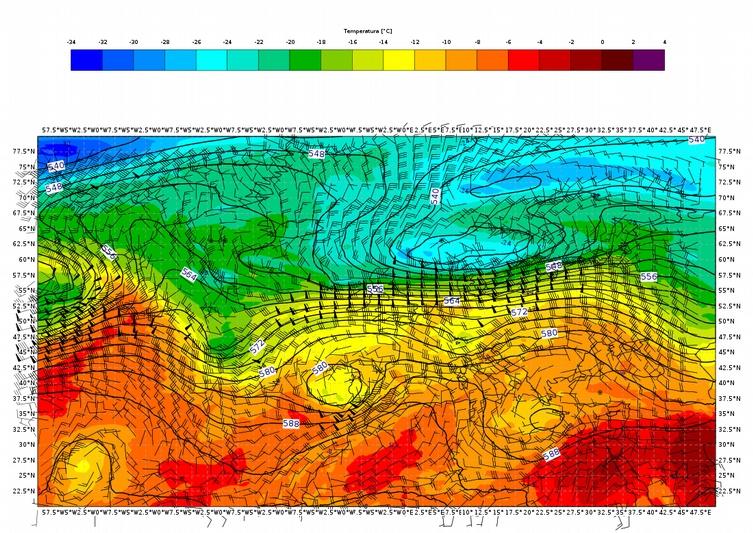 1. Evoluzione generale e zone interessate Lo scenario sinottico è composto da una estesa area depressionaria con un minimo presente sul mare del Nord in graduale traslazione verso levante, mentre a