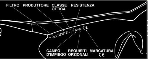 montatura e oculare sono marcati separatamente, a meno che formino