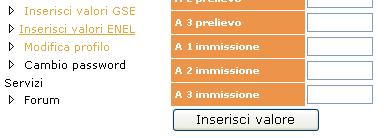 La procedura è uguale a quella adottata per l inserimento dei dati ricavabili dal contatore GSE, i dati ovviamente si ricavano dal contatore bidirezionale di scambio L