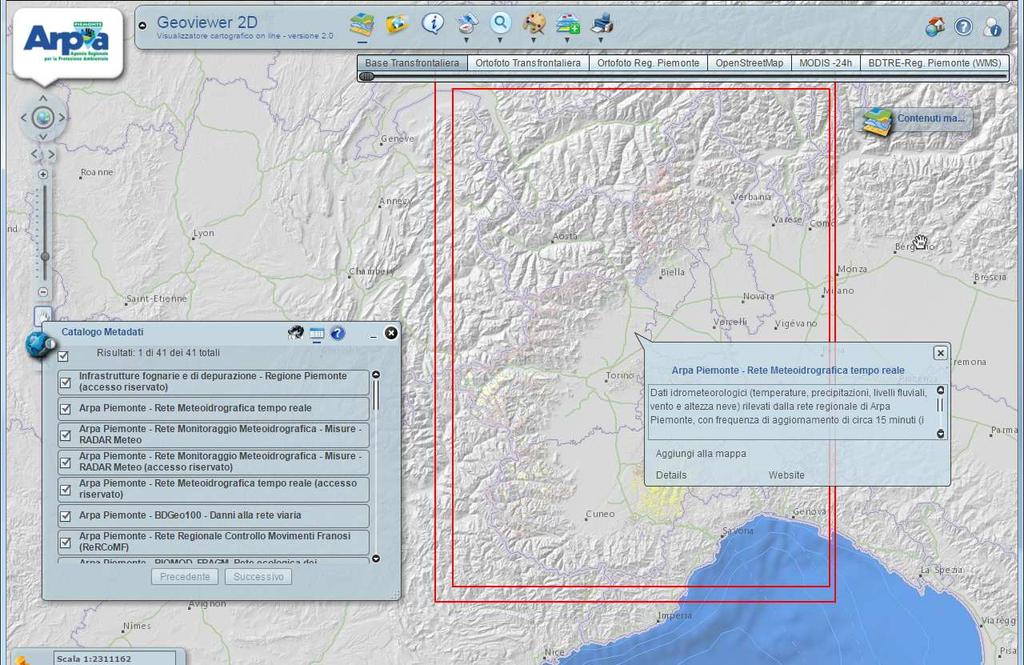 Accesso ai dati con Accesso Client ai GIS datiweb Visualizzatore