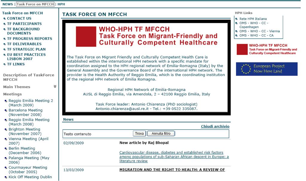 WEBSITE DELLA TASK FORCE www.ausl.re.