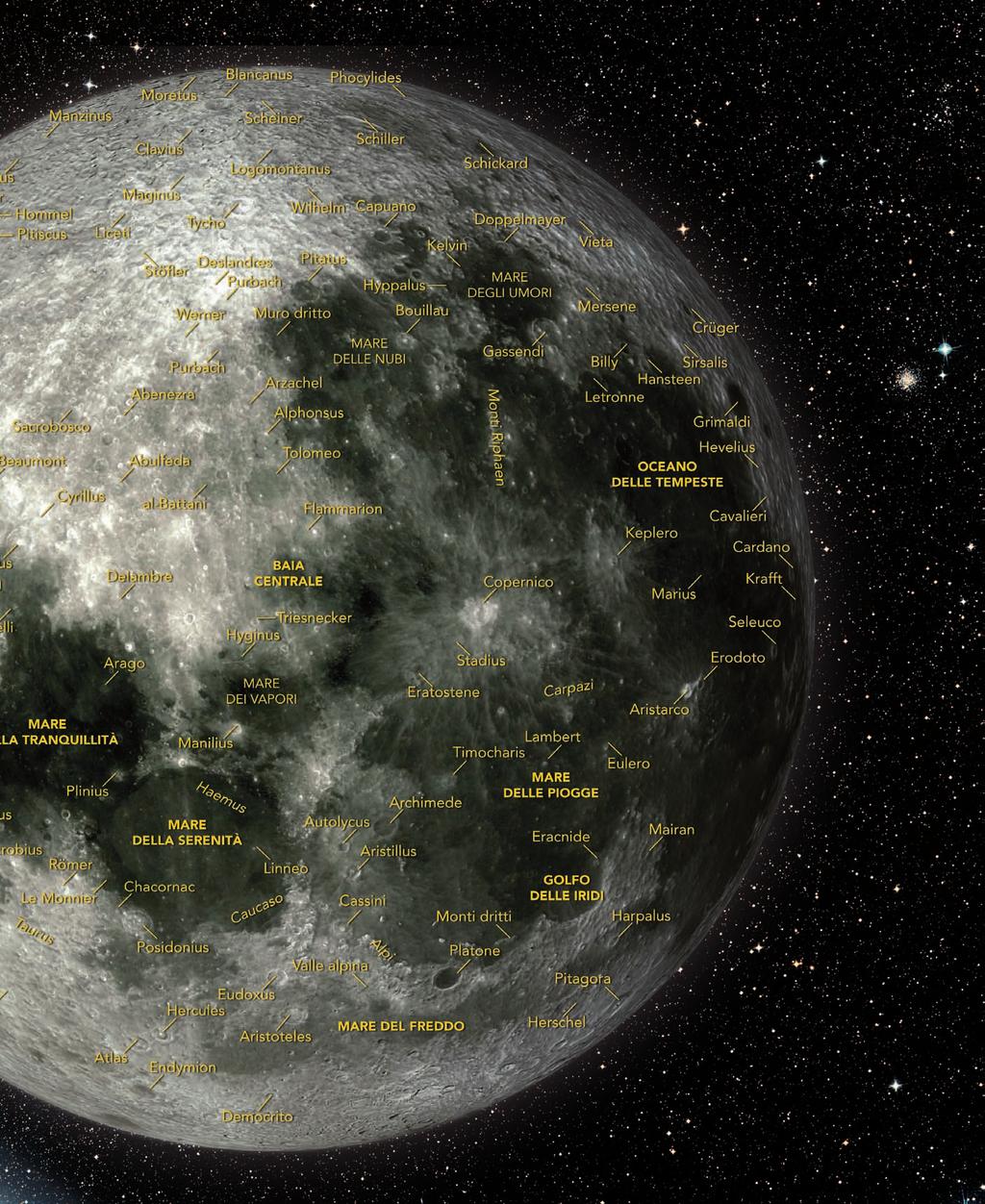 PLANISFERI LUNA raggio 1738 km raggio (Terra = 1) 0,27 massa 7,348 10 22 kg massa (Terra = 1)