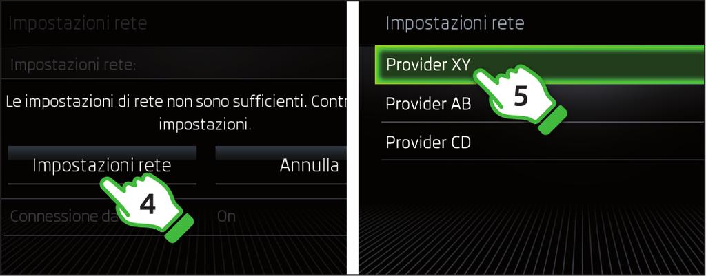 Inserire nell'ingresso USB anteriore A il dispositivo CarStick B con la scheda SIM inserita nel formato mini.