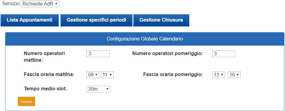 Nella sezine Lista Appuntamenti sarà pssibile selezinare sul calendari, nei campi Dal e Al, la data per la quale si vule cnscere la lista degli appuntamenti e i relativi dettagli vver: Girn: girn di