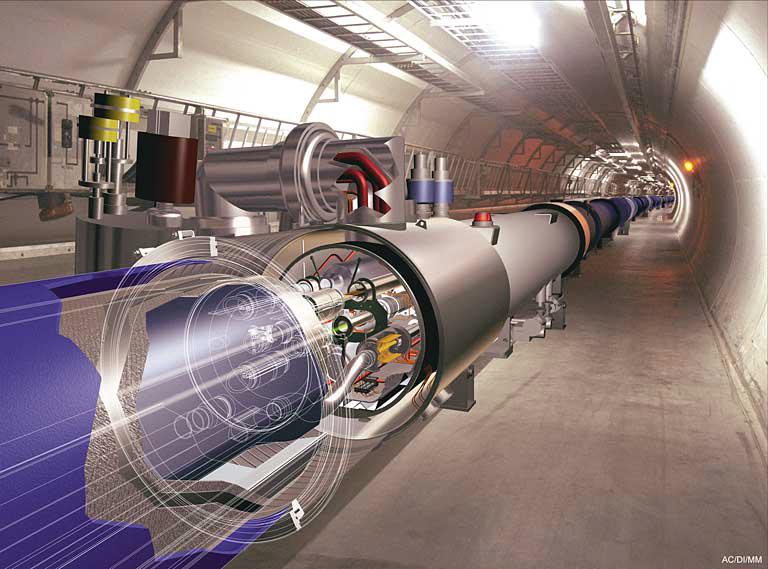LHC Il Large Hadron Collider (LHC) è il più grande strumento scientifico del mondo per investigare le proprietà della materia vi circolano ad un'energia prima mai raggiunta protoni o ioni pesanti