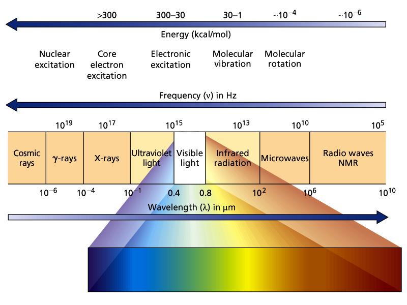 Spettroscopie: Radiazione (h ) Stato eccitato Stato fondamentale I metodi di analisi spettroscopica si basano sull assorbimento di energia, sotto forma di radiazione elettromagnetica, da