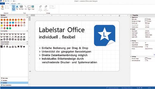 LABELSTAR OFFICE With Labelstar Office, you become your own label designer. An optimised user interface with control via drag & drop offers maximum comfort.