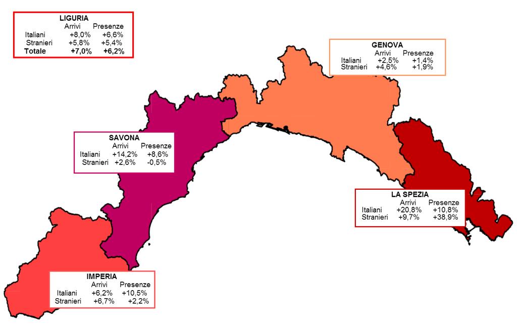 pagina 26 Movimento turistico Grafico 20 MOVIMENTO COMPLESSIVO ARRIVI E PRESENZE PER PROVENIENZA SU BASE PROVINCIALE Variazioni % sul IV trimestre 2015 Tabella 21 MOVIMENTO COMPLESSIVO ARRIVI E