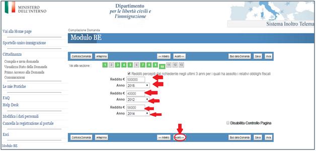 anni Sezione 8:indirizzi nel