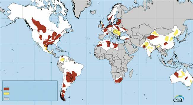 Il contesto energetico di riferimento Lo shale gas, le riserve mondiali al 2011 Riserve USA di shale gas Il contesto energetico di riferimento Lo shale gas è un gas naturale contenuto in accumuli di