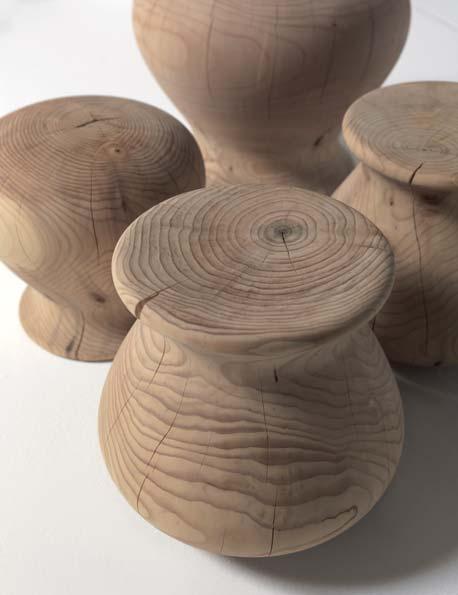 44 x H 41 cm (Large) Solid cedar wood Semuc is an enchanted place that inspired a stool which