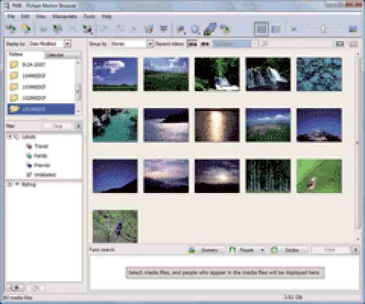 Visualizzazione delle immagini su un computer Al termine dell importazione, viene avviato PMB. Vengono visualizzate le miniature delle immagini importate.