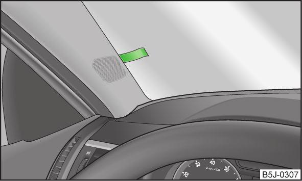 Portacarte Fig. 66 Parabrezza: Portacarte Non appoggiare nulla sulla plancia.