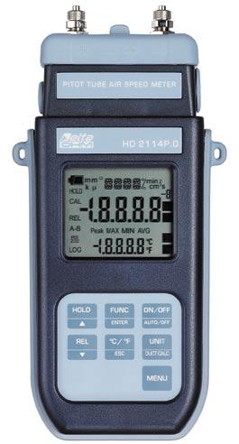 CODICI DI ORDINAZIONE HD2114P.0 K: Il kit è composto dallo strumento HD2114P.0 con fondo scala di 20mbar e ingresso per termocoppia K, 4 batterie alcaline da 1.5V, manuale d istruzioni, valigetta.