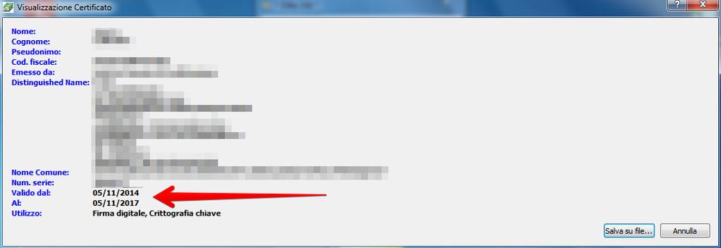 cognome, il certificato di Autenticazione è quello con il codice