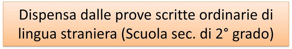 Dispensa dalle prove scritte ordinarie di lingua straniera (Scuola sec.