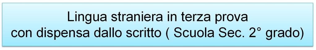 Lingua straniera in terza prova con dispensa dallo scritto ( Scuola Sec.