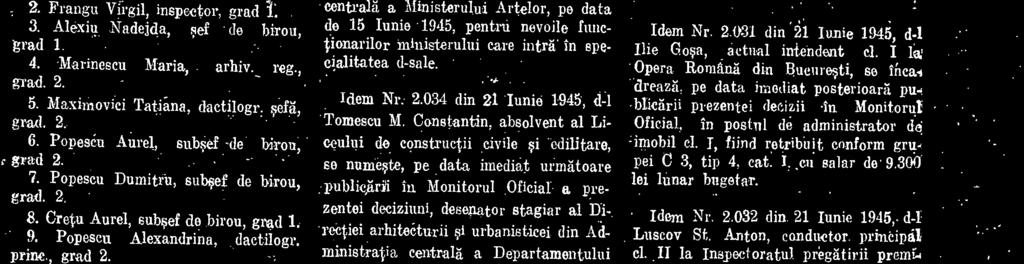 centralii a Departamentului Artelor, fund salarizat conform grupei C 5, tip de salarizare 11