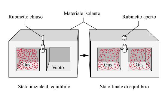 sansione libera In questo aso un gas è inizialmente onentrato nella arte sinistra di un ontenitore adiabatio.