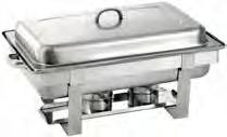 Each chafing dish is provided with its heating system (the combustible material is not supplied).