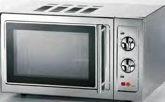 oven. Thanks to the wide rotating plate, the thermal distribution inside the oven is perfect. It allows three different cooking systems: microwaves, grill, microwaves and grill.