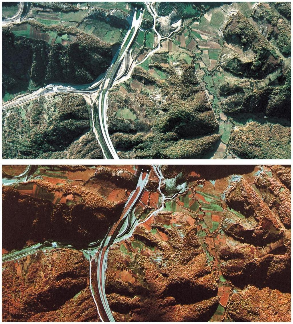 La costruzione delle carte geografiche Due immagini di una zona dei Monti Carseolani, al