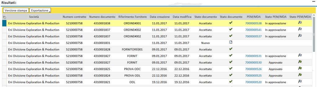 Visualizzare il report Documenti È possibile estrarre gli