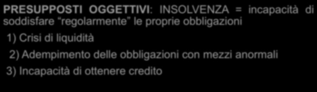 = incapacità di soddisfare regolarmente le proprie obbligazioni 1)