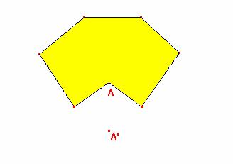 Problema n.1: Data la seguente figura F, un suo punto A ed il corrispondente A ottenuto mediante una simmetria assiale, disegna la figura simmetrica di F.