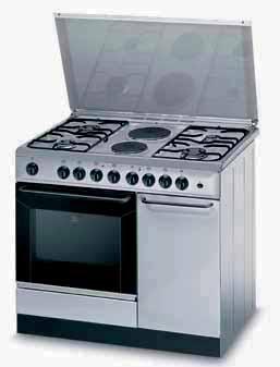 forno Classe d efficienza energetica: C Piano cottura 4 fuochi gas e 2 piastre elettriche Forno elettrico Safe Flame: sicurezza sul piano cottura Accensione elettronica a due mani Grill elettrico