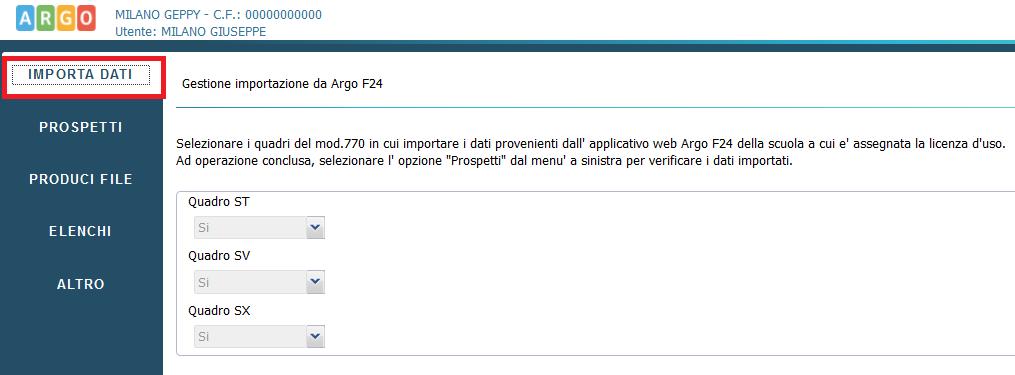 MILANO INFORMATICA s.r.l. Tel. 0813721125 0810100619 Fax. 0810105007 e-mail: inf@milanoinformatica.net Internet: http://milanoinformatica.net P.Iva 05919351212 Reg. Impresa NA - 0784637 ARGO Mod.