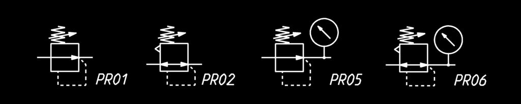 relieving PR5 = regolatore senza relieving con manometro PR6 = regolatore con relieving e manometro Mod.