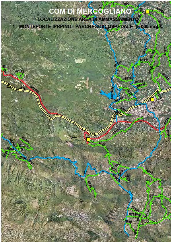 Gestione dell Emergenza - COM Mercogliano ITINERARI (*) da Est dall'autostrada A16: Uscita Avellino Ovest (SS 7 bis) SS 7 bis al parcheggio di Montefortre da Ovest dall'autostrada A16: Uscita