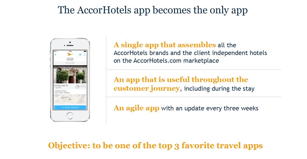 La app di AccorHotels diventa la BIG APP Un unica app che raccoglie tutti i marchi di AccorHotels e gli hotel indipendenti del Marketplace di AccorHotels.