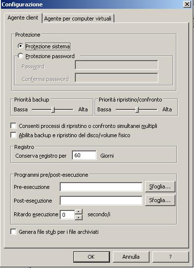 Configurazione dell'agente client per Windows Visualizzazione delle selezioni di configurazione Prima di apportare modifiche alle impostazioni di configurazione, verificare la configurazione corrente.
