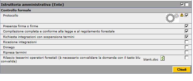 Agire sui tasti salva e conferma e solo sul tasto Chiudi per finire la compilazione della check list.