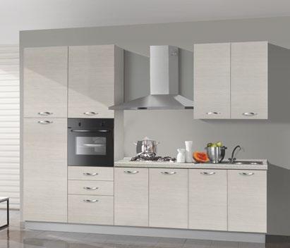 01490 Cucina con frigo SX L.300 P.60 H.240 Cod. 01491 Cucina con frigo DX L.