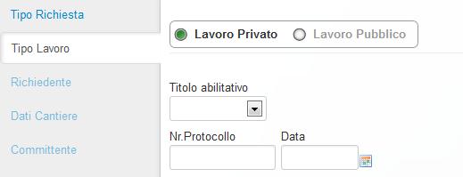 Privato: Se Lavoro Pubblico: Dopo aver inserito i dati richiesti cliccare su