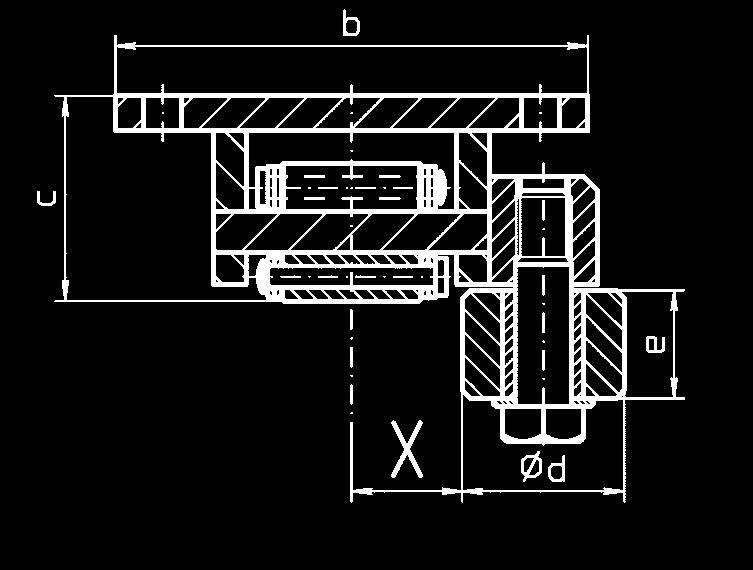 profilo della rotaia o la dimensione "X, corrispondente alla distanza tra il bordo interno dei rulli guida e il centro del carrello a rulli continui Per definire l esatto posizionamento dei rulli di