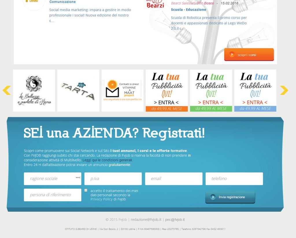 AUMENTA LA VISIBILITÀ DEL TUO BRAND SUL SITO BANNER LINEA FOOTER Dimensione: