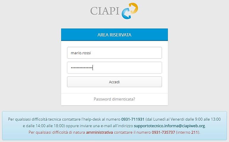 Accesso al sistema Per accedere al sistema bisogna collegarsi, tramite il browser web, all indirizzo garanziagiovani.ciapiweb.