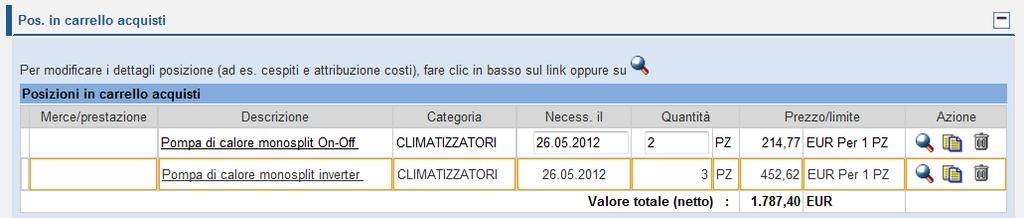 Nel caso non sia valorizzato il dato il sistema visualizza il seguente messaggio: Accedendo al dettaglio di ciascuna