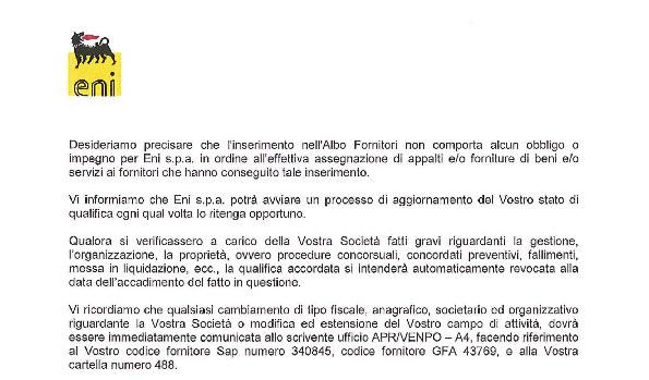 Attività I verbali di qualifica sono presentati al Comitato di Qualifica, costituito da: EVP Approvvigionamenti EVP unità tecniche coinvolte EVP HSE-Q Altri EVP