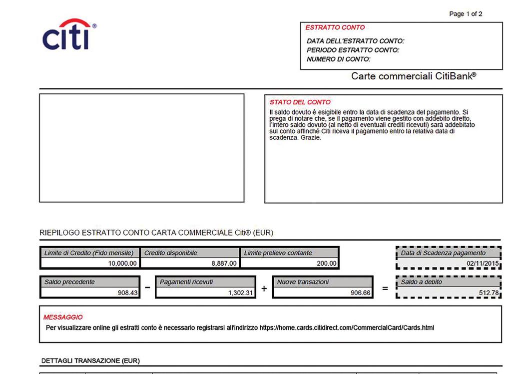 Guida rapida per titolari di carta Stampare gli estratti conto 14 3. Fare clic sul pulsante OK. Viene visualizzato un messaggio di download del file. Messaggio di conferma della stampa 4.